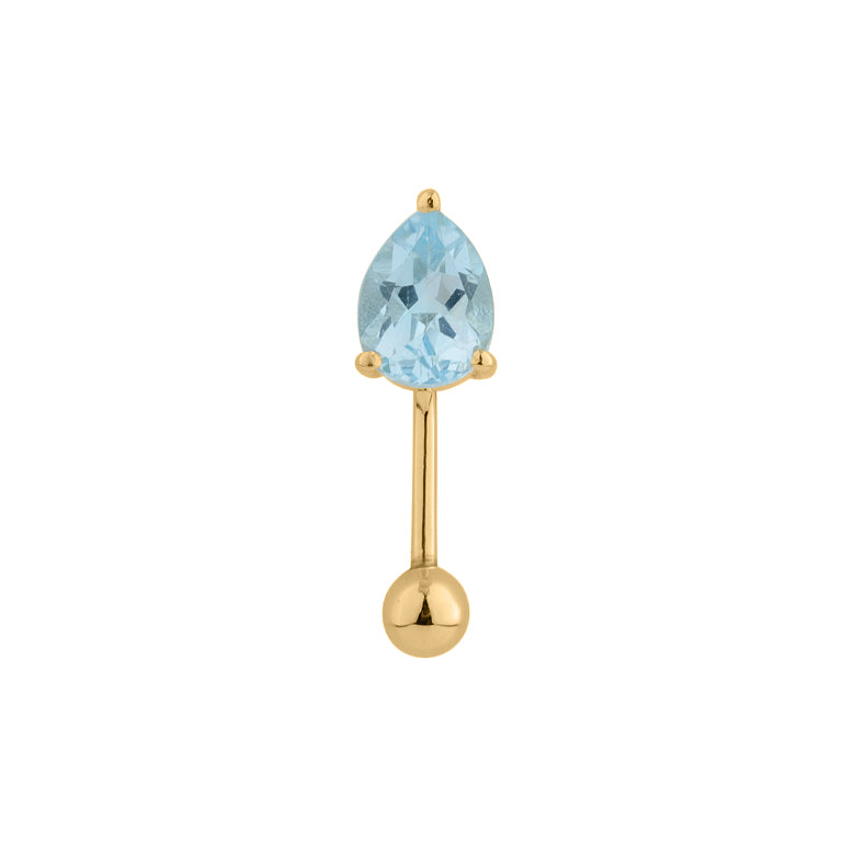 Bauch Piercing DROPS Blau Topas