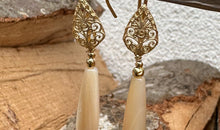 Filigrane Ohrringe mit Perlmutter Silber 925