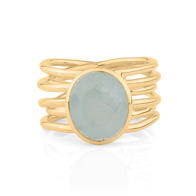 Ring MARLENE Silber mit Aquamarin