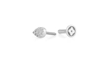 Piercing PEAR Topas mit flatback Silber